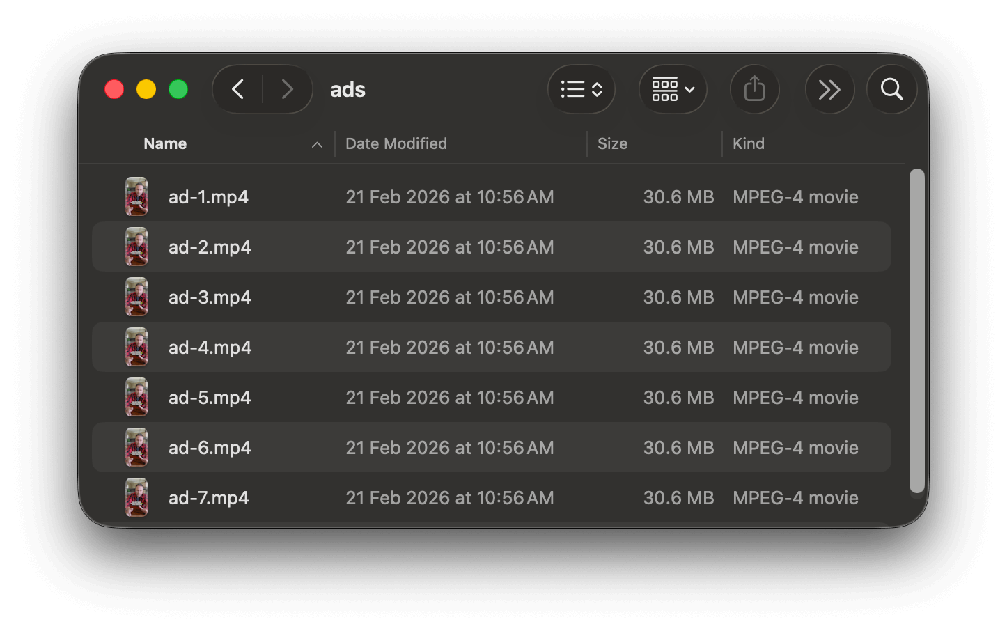 Step 3: Generate all video combinations with Clipset